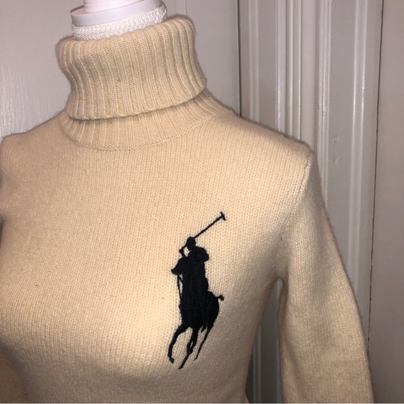 Polo by Ralph Lauren ladies lambs wool knitted turtleneck sweater sz small 8/10 - Picture 2 of 5